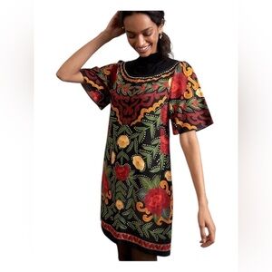 Farm Rio Larsa Mock‎ Neck Mini Dress Small